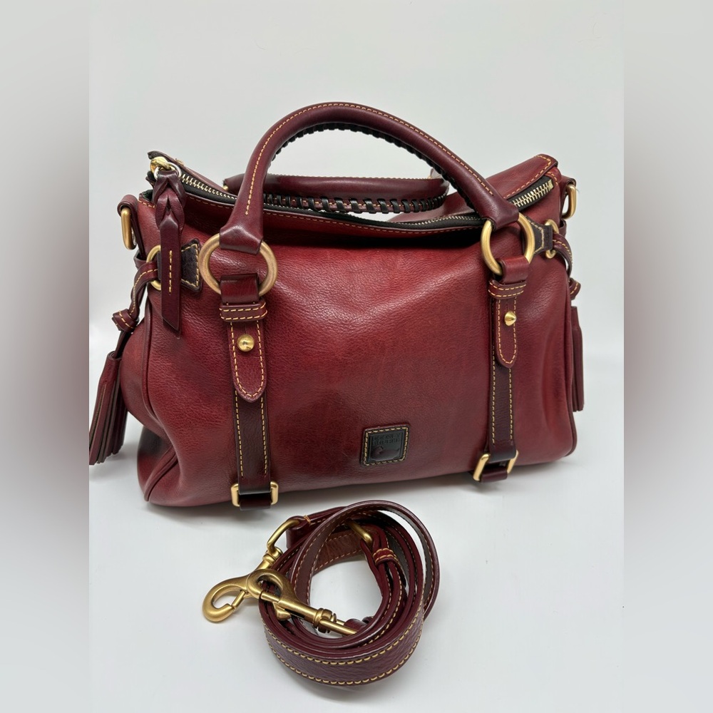 Dooney & Bourke Florentine Satchel Bordeaux Red Regular Medium Size